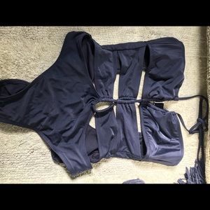 Cute one piece black bathing suit